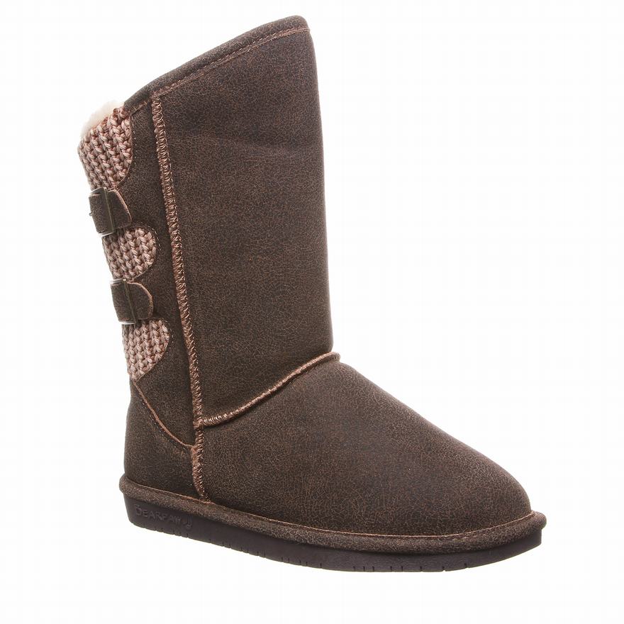 Bearpaw Boshie Wide Short Boots UK - Women's Boots Brown ||YDEWVP-935||